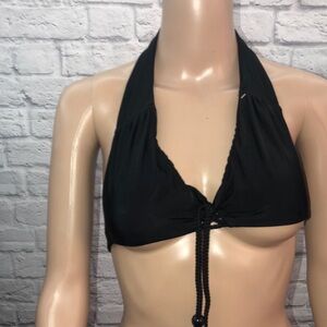 Chic Black Halter Bikini Top